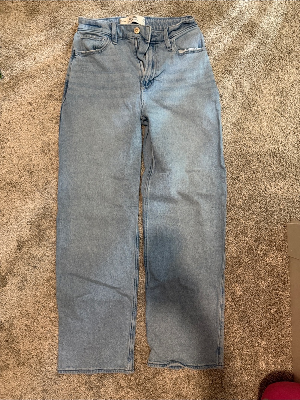 Hollister Light Blue High-Rise Straight Jeans